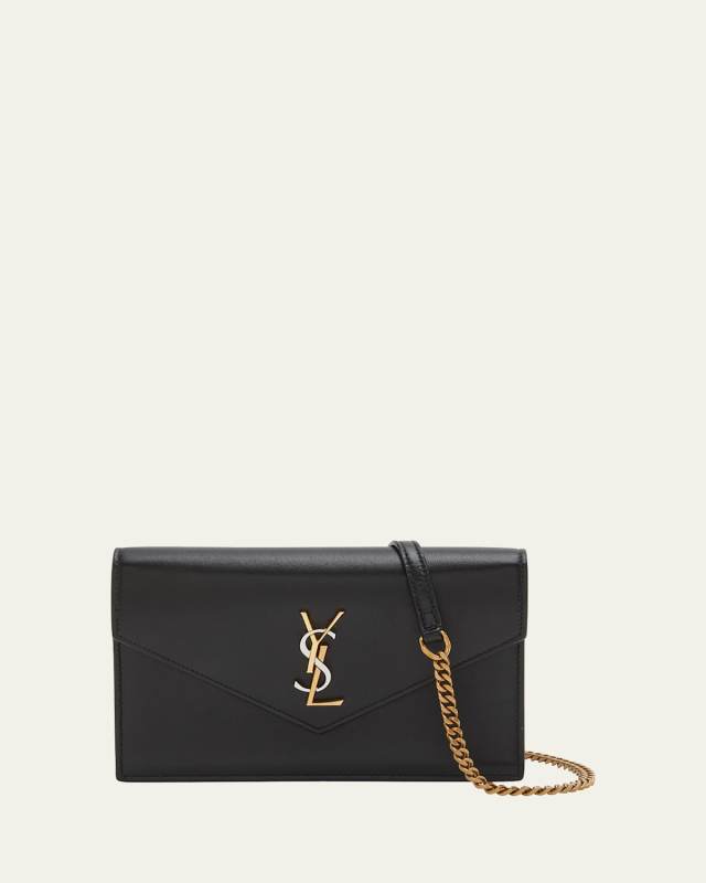 YSL Monogram Wallet on Chain in Smooth Leather