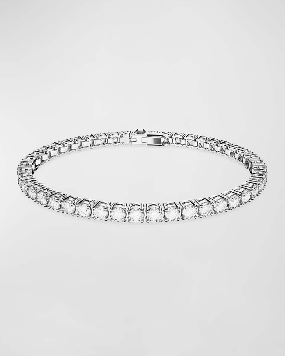 Matrix Rhodium-Plated Round-Cut Crystal Tennis Bracelet