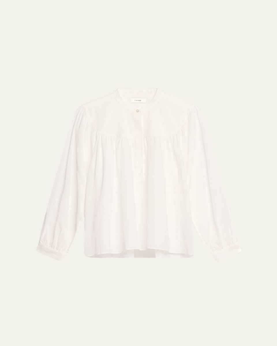 Shirred Popover Blouse