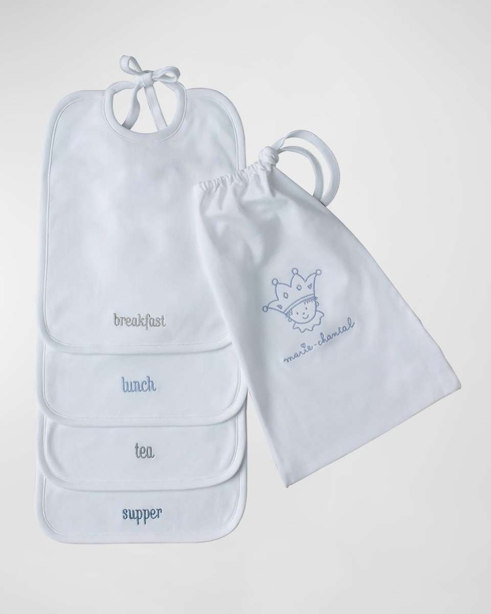 Kid's Embroidered Bib Set