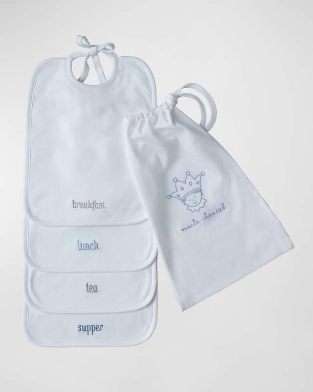 Kid's Embroidered Bib Set