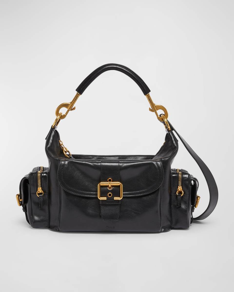 Camera Bag Medium in Natural Shiny Calfskin