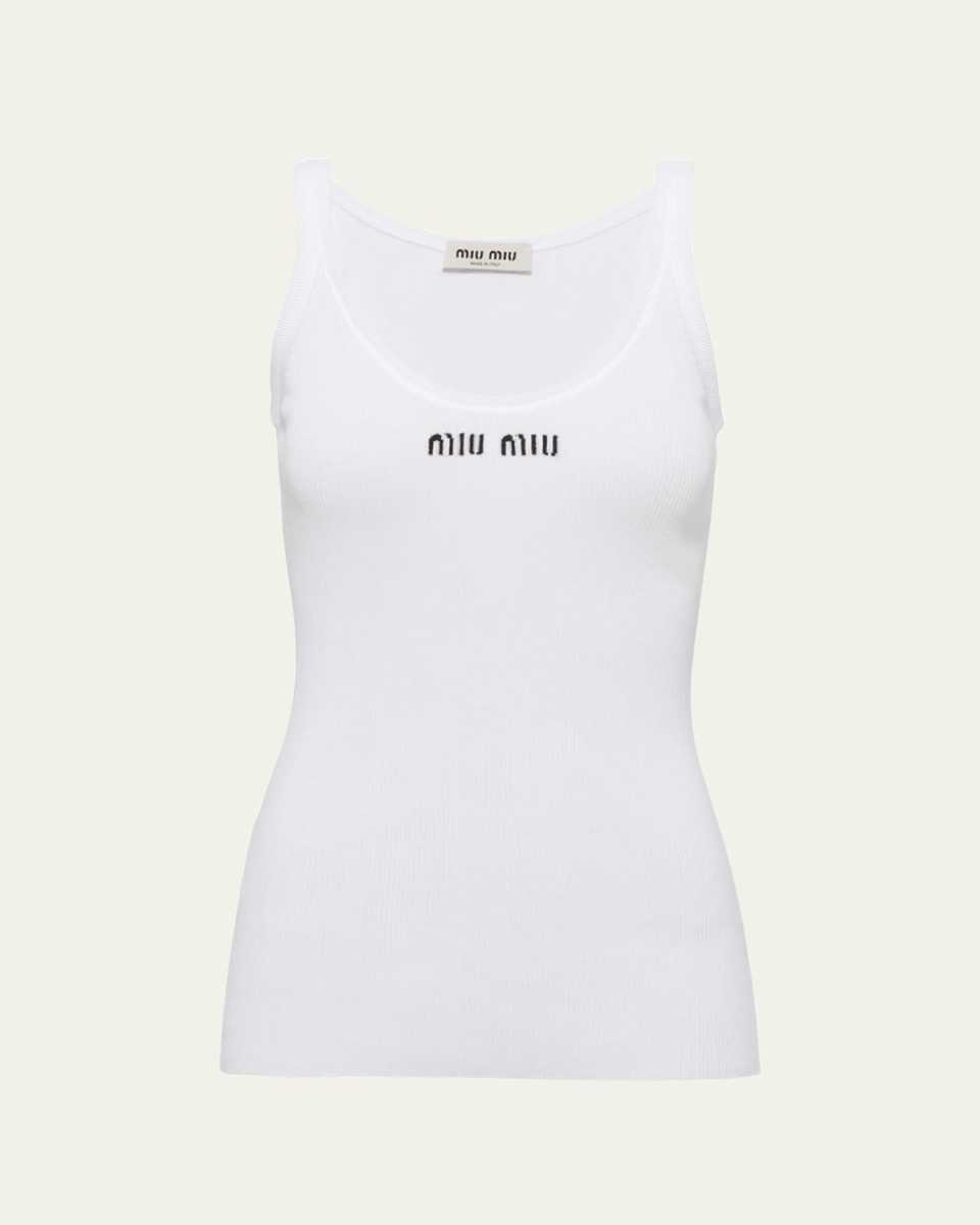 Intarsia Logo Rib Tank Top