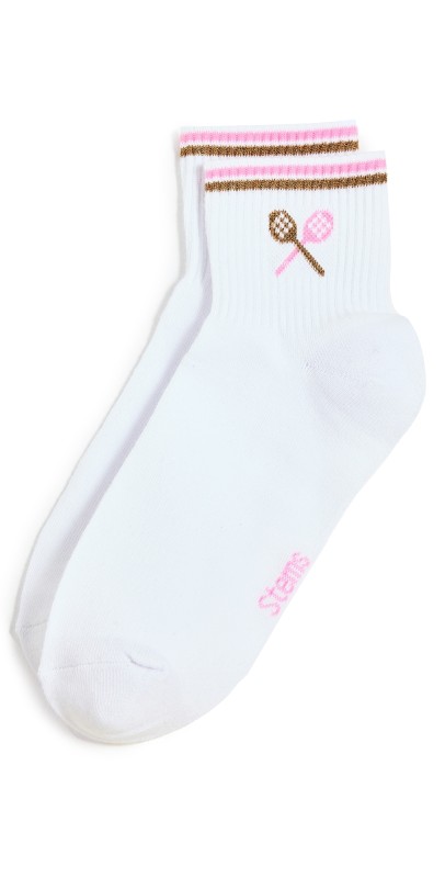 Stems Prep School Ankle Socks Pink/Ivory