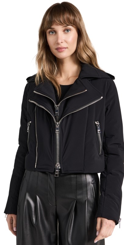 Brandon Maxwell The Briar Jacket - Puffed Moto Jacket Black