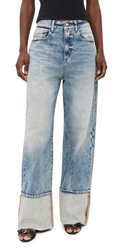ICON DENIM LA Kiki Wide Leg Jeans Medium Old Effect