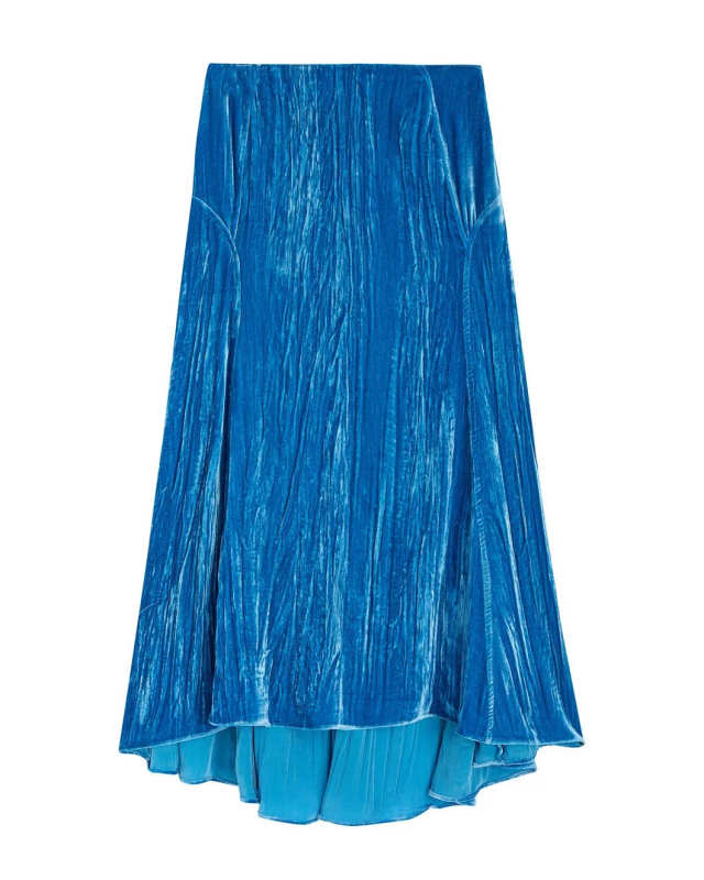 Froisse Velvet Flared Skirt
