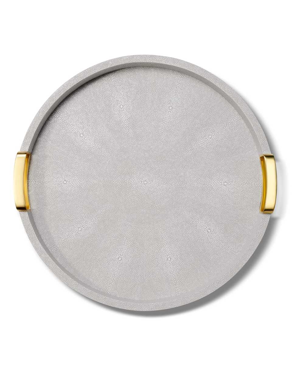 Carina Faux Shagreen Small Round Tray