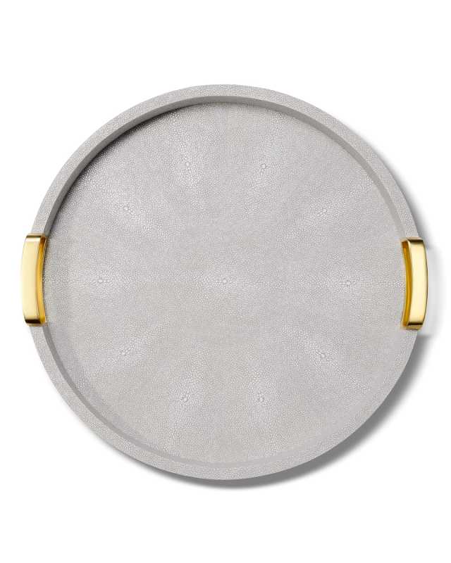Carina Faux Shagreen Small Round Tray