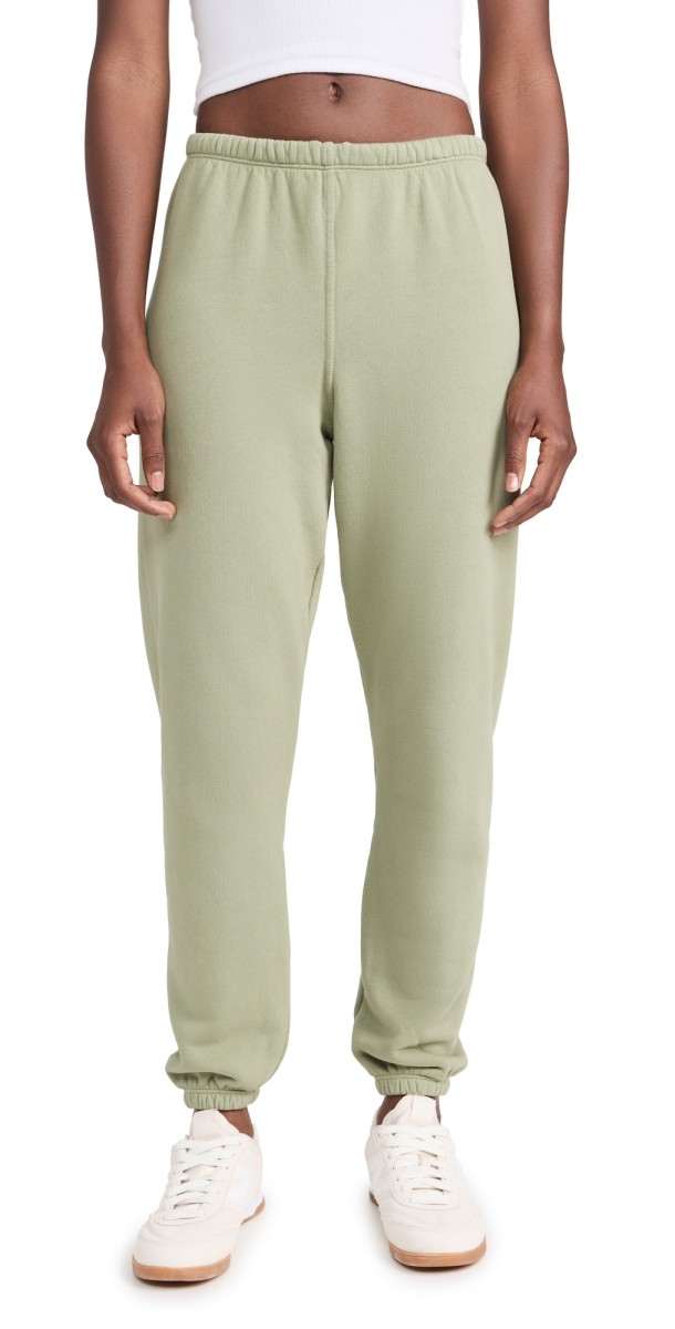 perfectwhitetee Stevie Fleece Easy Sweatpants Oil Green