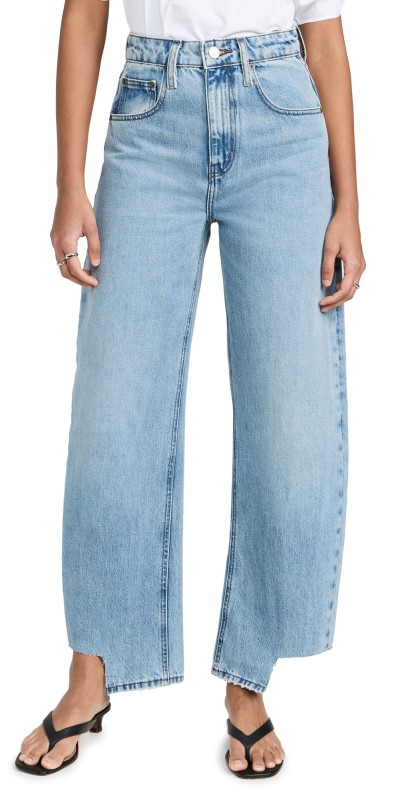 FRAME Long Barrel Released Inside Step Fray Jeans Divine