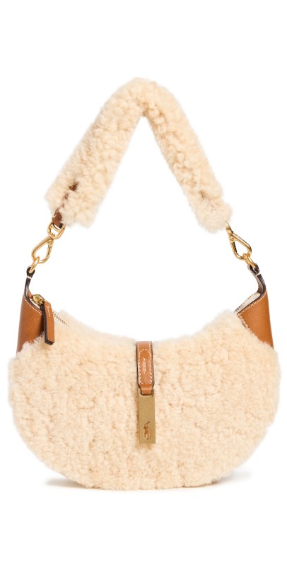 Polo Ralph Lauren Shearling Vachetta Id Mini Shoulder Bag Cream/Cuoio
