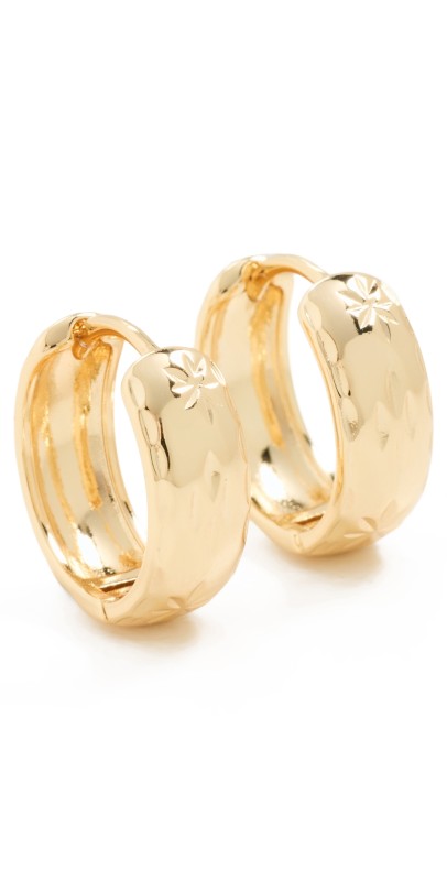 Alexa Leigh Carved Huggies Gold