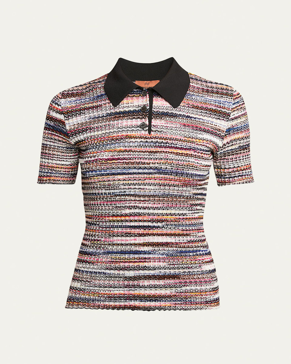 Chevron Wool Polo Top