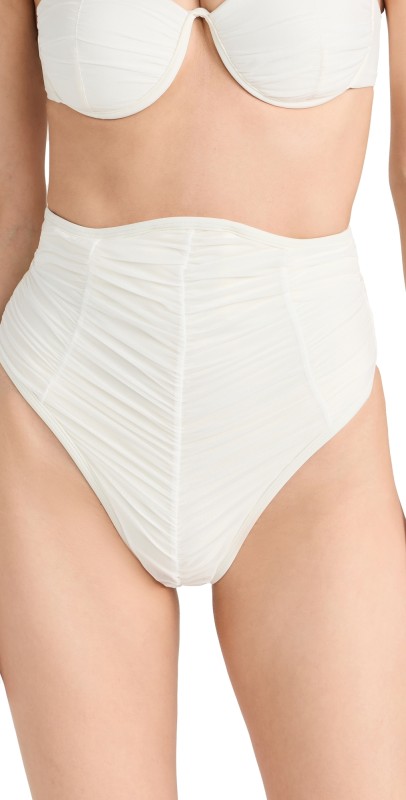 Andrea Iyamah Capa Mesh Bikini Bottoms Limestone