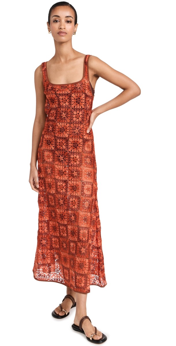 Johanna Ortiz Birdsong Ankle Dress Terracota/Red