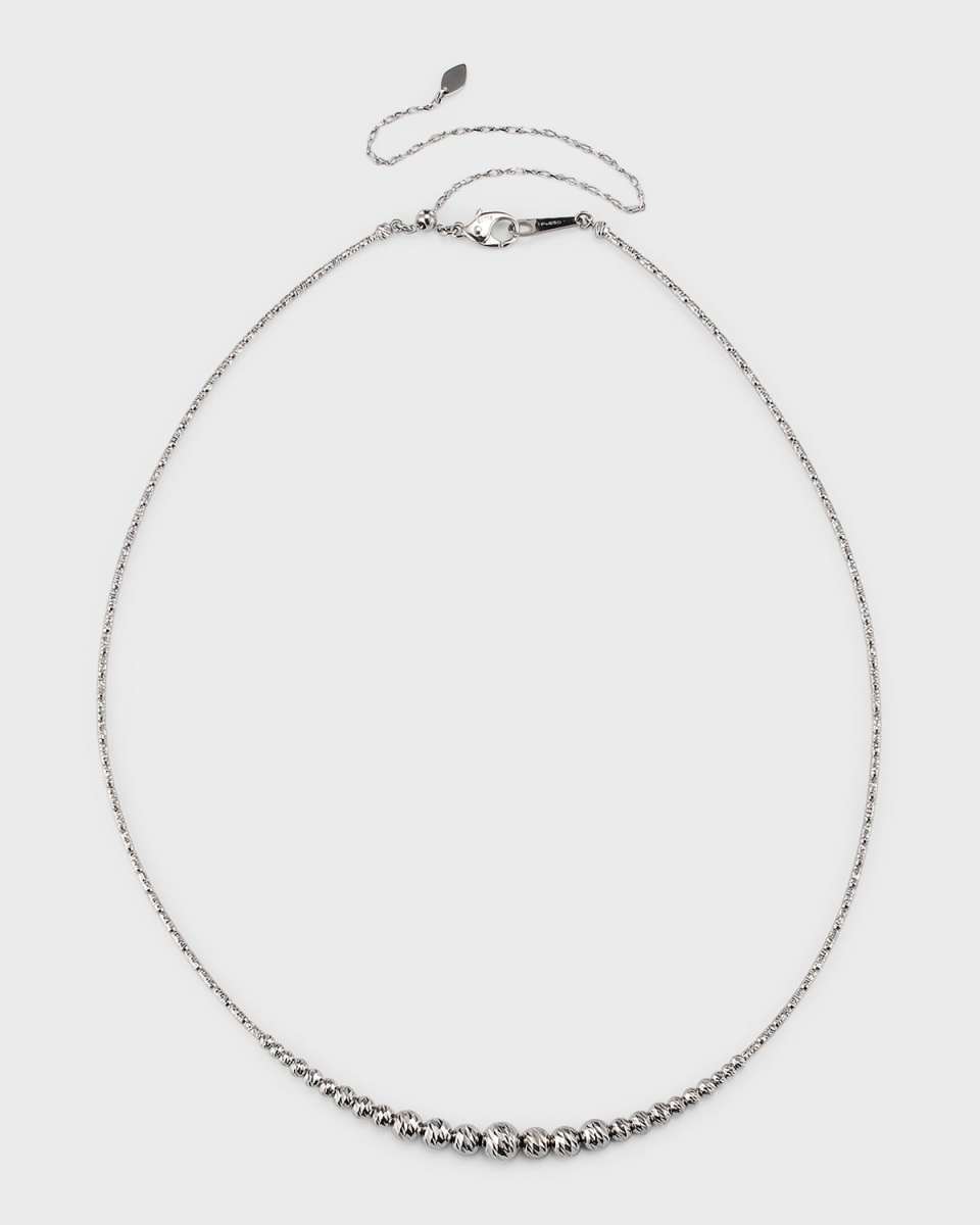 Platinum Graduated Ball Necklace