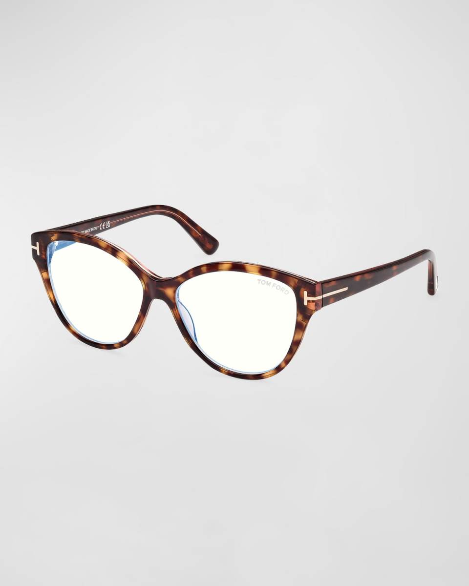 Blue Blocking Rounded Acetate Cat-Eye Glasses