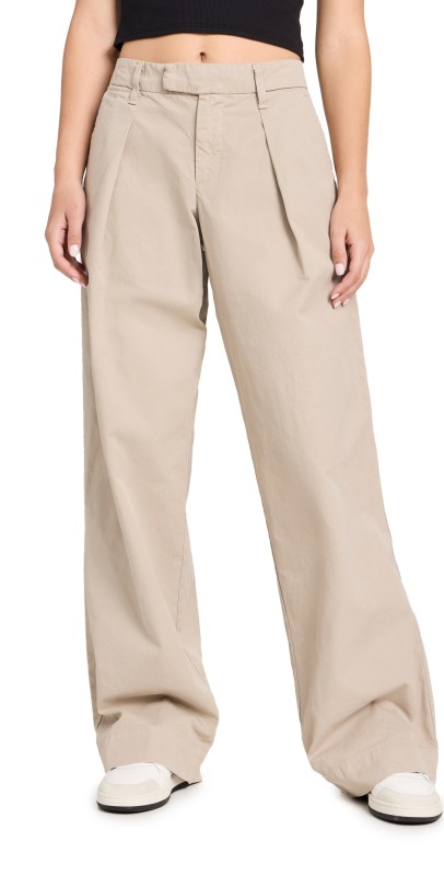 SLVRLAKE Lola Pleat Khaki Pants Khaki