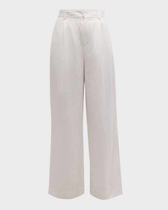 Linen Straight-Leg Trousers