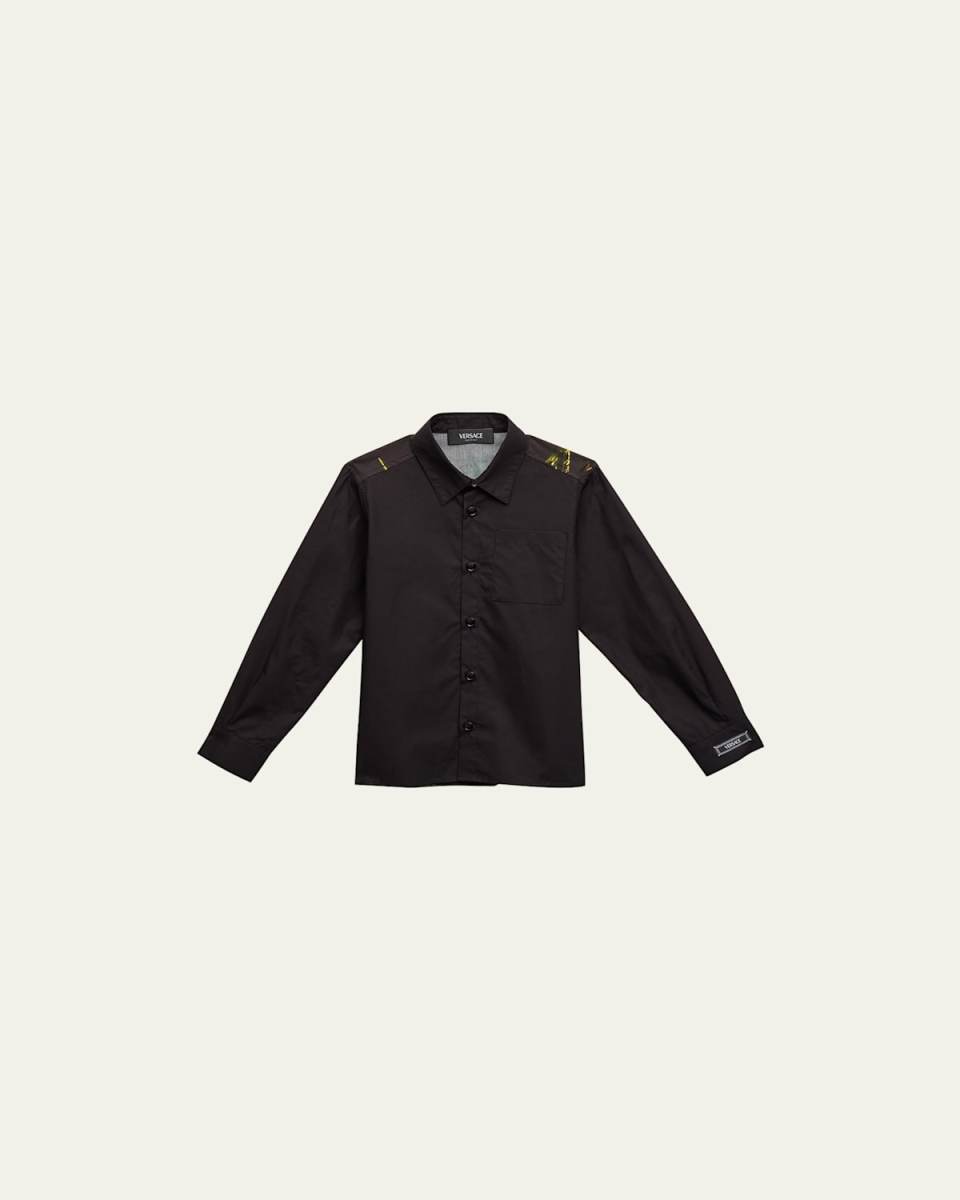 Boy's Graphic Button Down Shirt, Size 4-