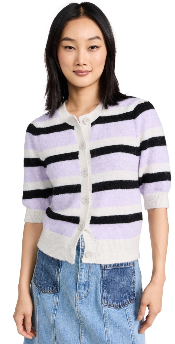 BAUM UND PFERDGARTEN Carlee Cardigan Lavender Stripe