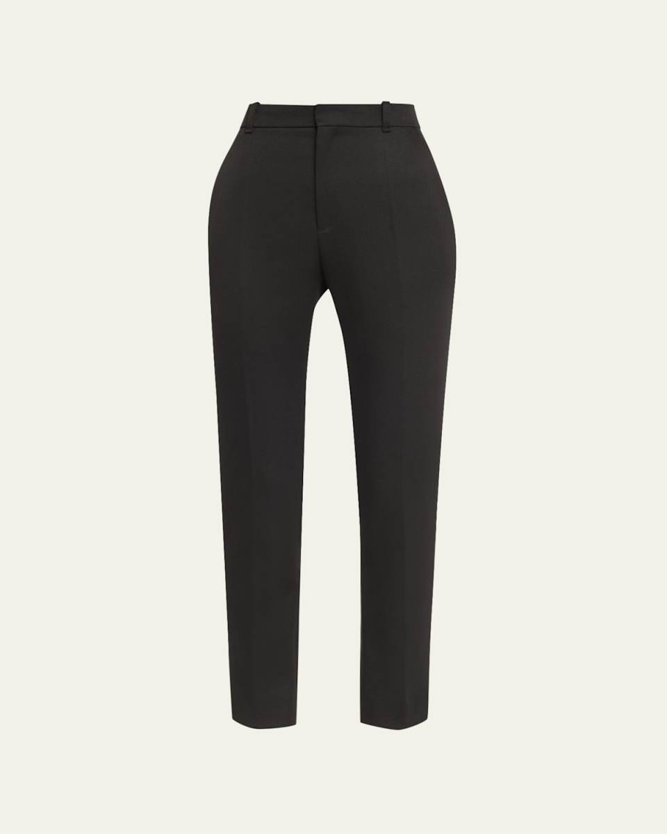 x Atelier Jolie Mid-Rise Skinny-Leg Ankle Crepe Trousers