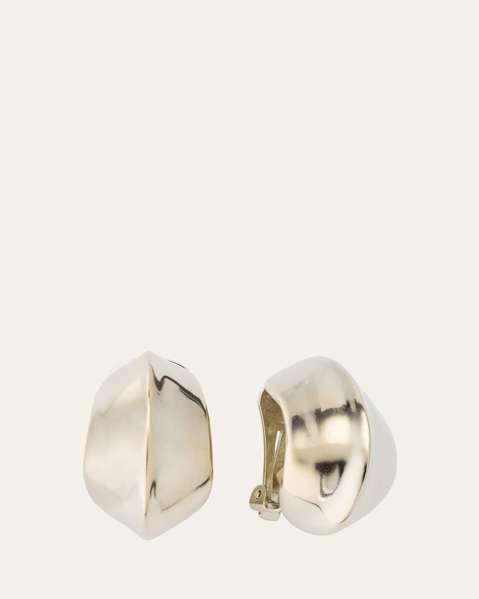 Julia Silver Clip-On Oval Earrings