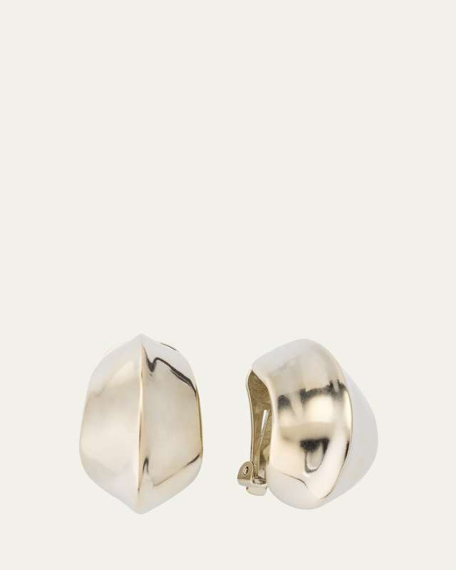 Julia Silver Clip-On Oval Earrings