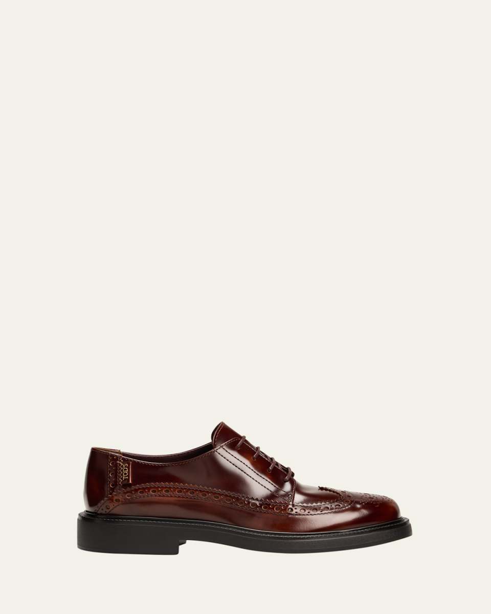 Gomma Leather Wing-Tip Oxford Loafers