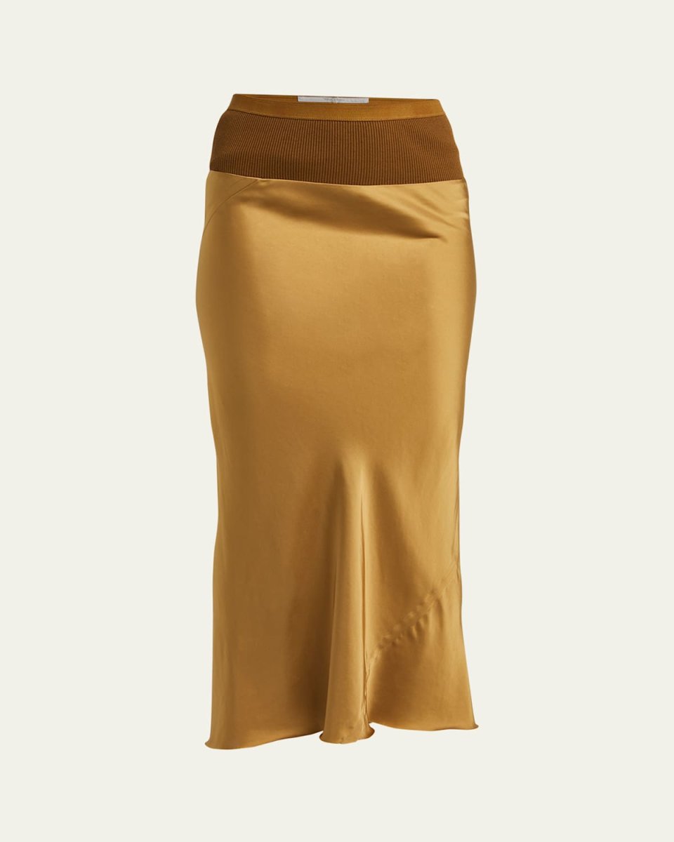 Satin Bias Midi Skirt