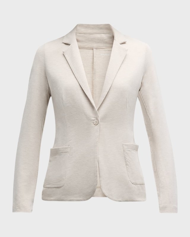 French Terry One-Button Blazer