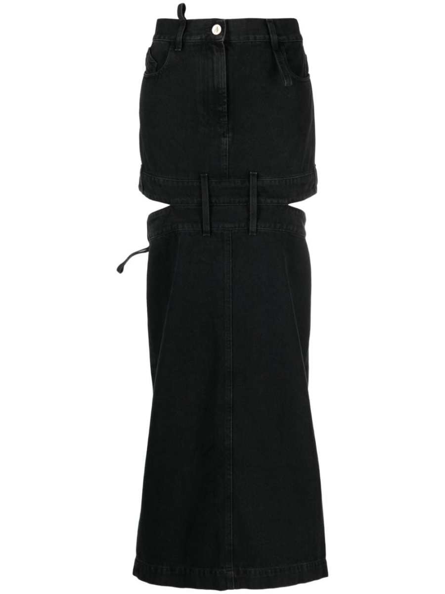 midi denim skirt