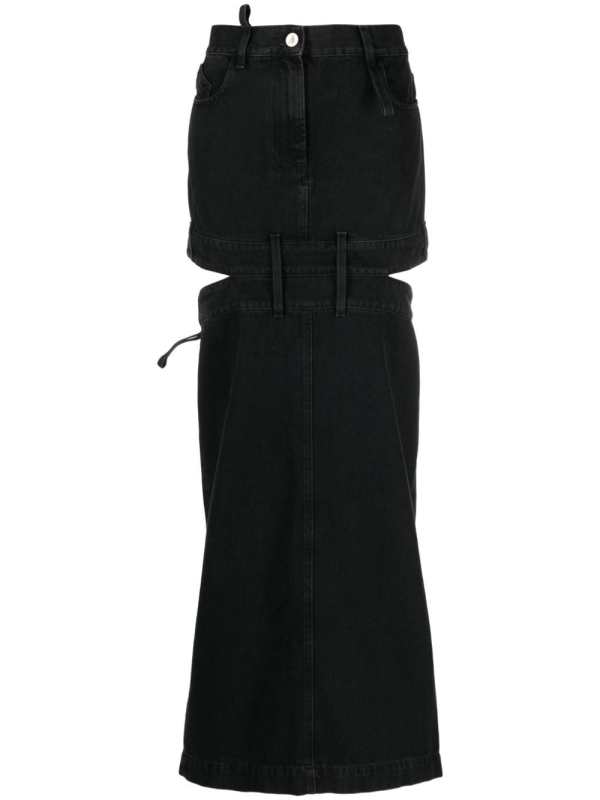 midi denim skirt