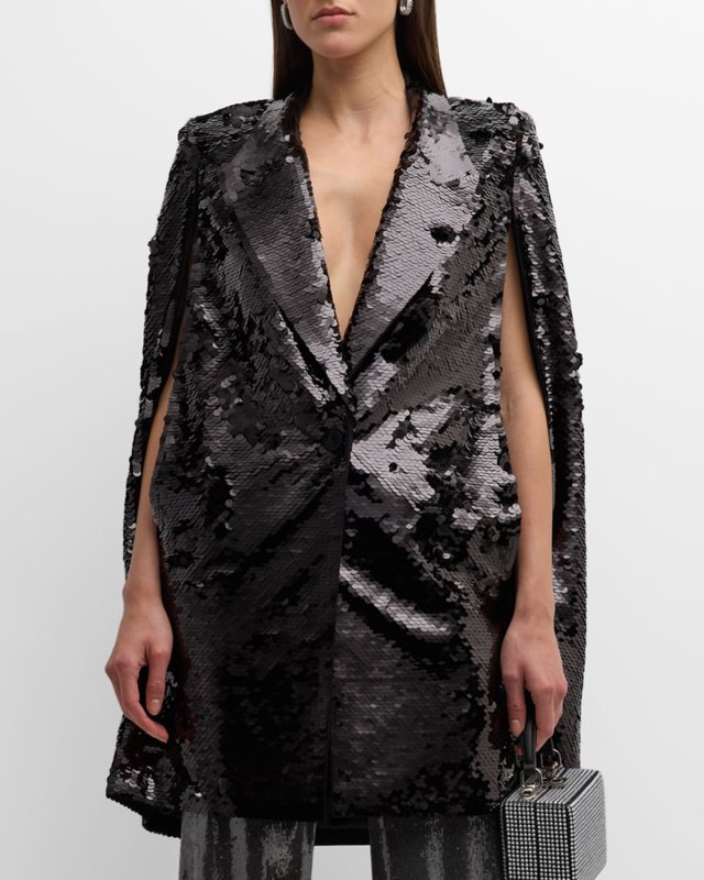 Chloe Single-Button Sequin Cap