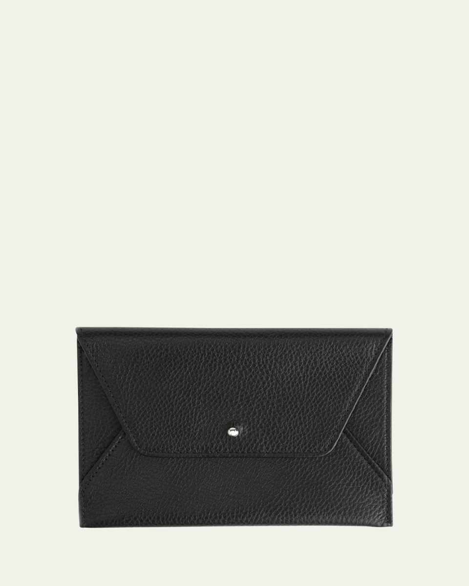 Monogrammed Leather Envelope Passport Travel Organizer