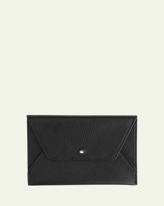 Monogrammed Leather Envelope Passport Travel Organizer