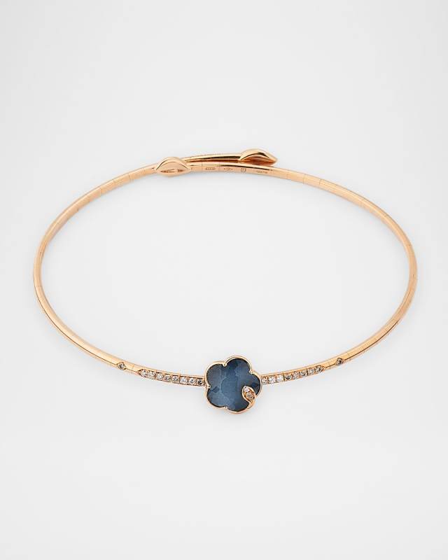 Ton Joli 18K Rose Gold Diamond and Moonstone-Onyx Choker Necklace