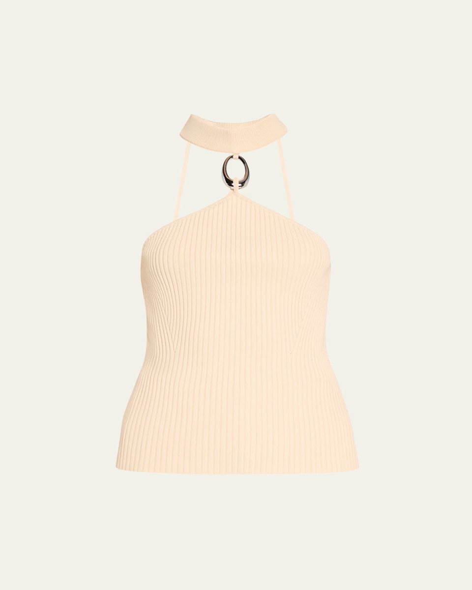 Rubie Sleeveless Mock-Neck Hardware Top