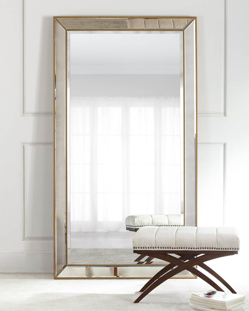 Aldina Beaded Floor Mirror, 79"T