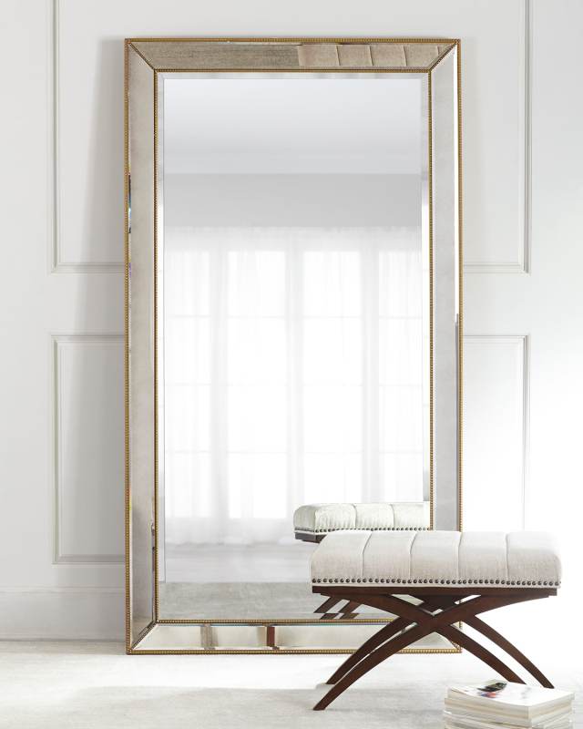 Aldina Beaded Floor Mirror, 79"T