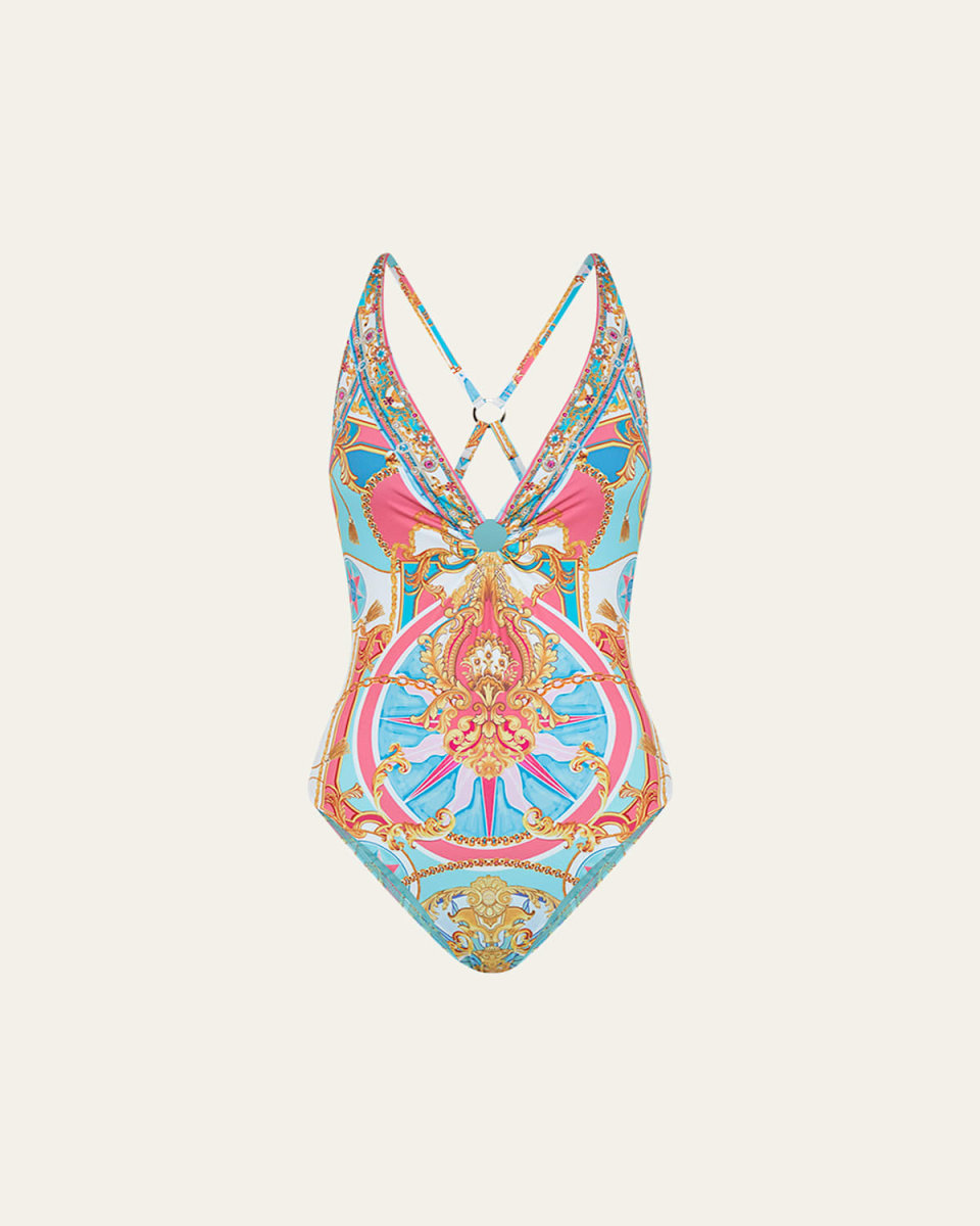 Sail Away With Me Plunge One-Piece Swimsuit