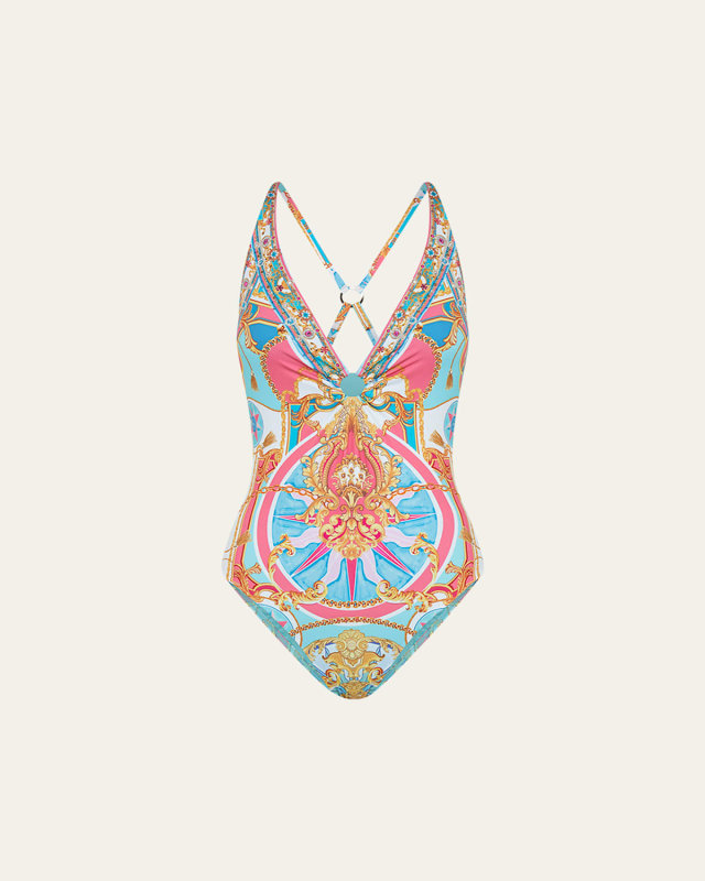 Sail Away With Me Plunge One-Piece Swimsuit