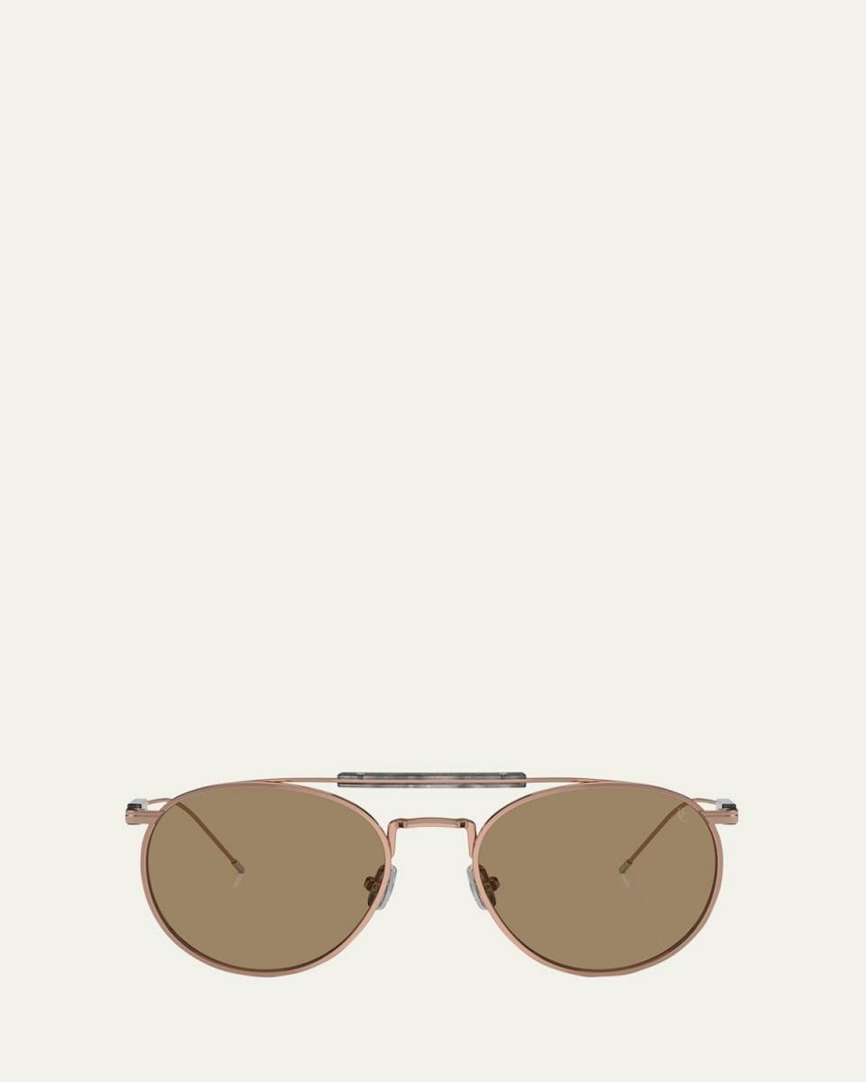 Sleek Mixed-Media Aviator Sunglasses
