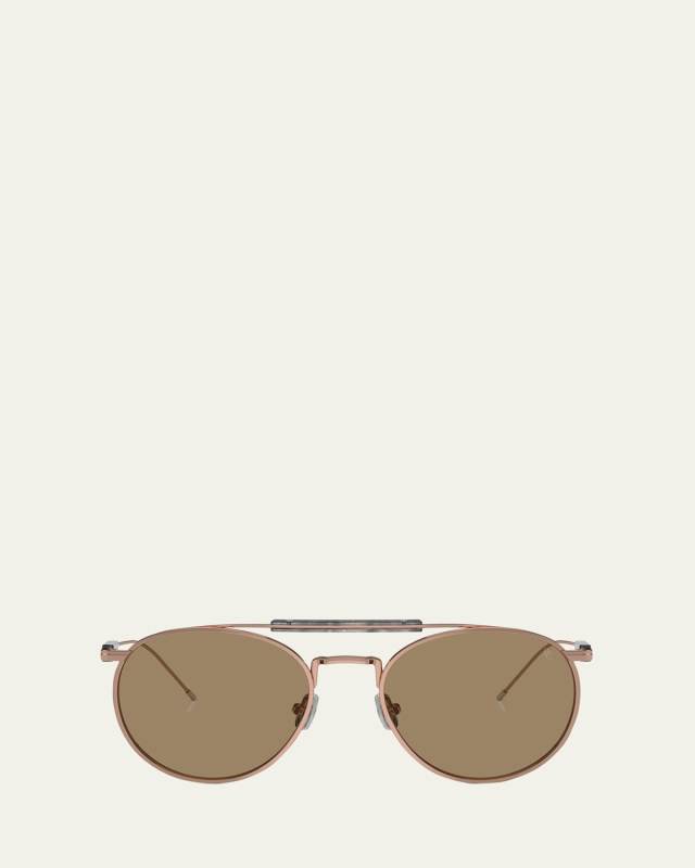 Sleek Mixed-Media Aviator Sunglasses