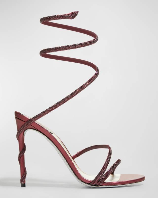 Snake-Wrap Strass Stiletto Sandals