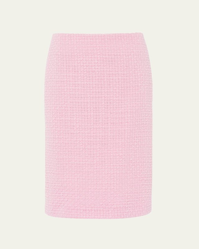 Tweed Pencil Midi Skirt