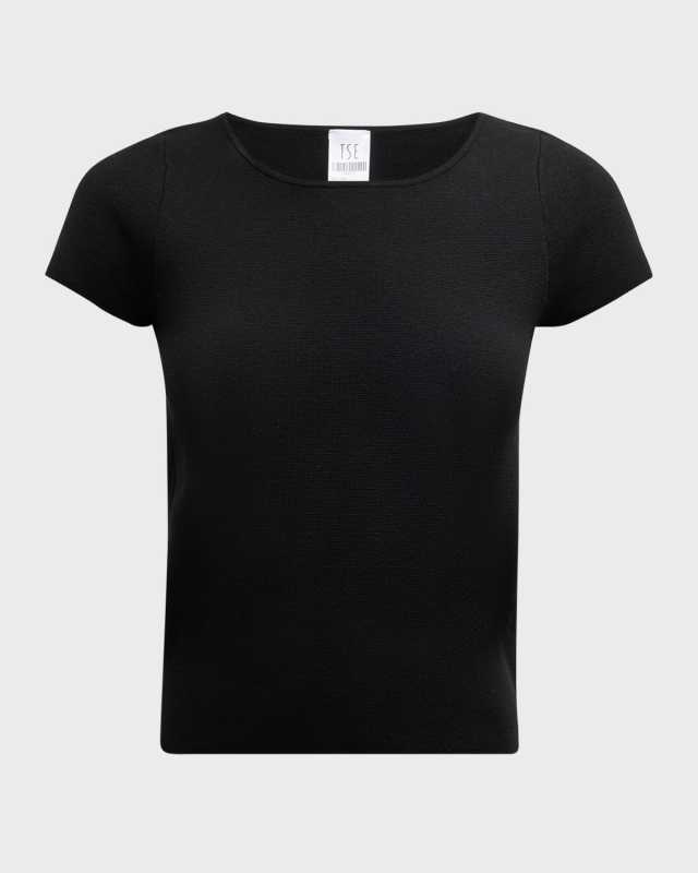 Cap-Sleeve Crewneck Tee
