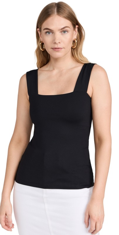 Susana Monaco Wide Strap Tank Top Black