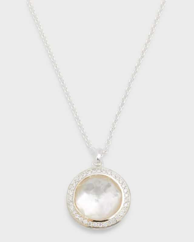 Mini Pendant Necklace in Sterling Silver with Diamonds